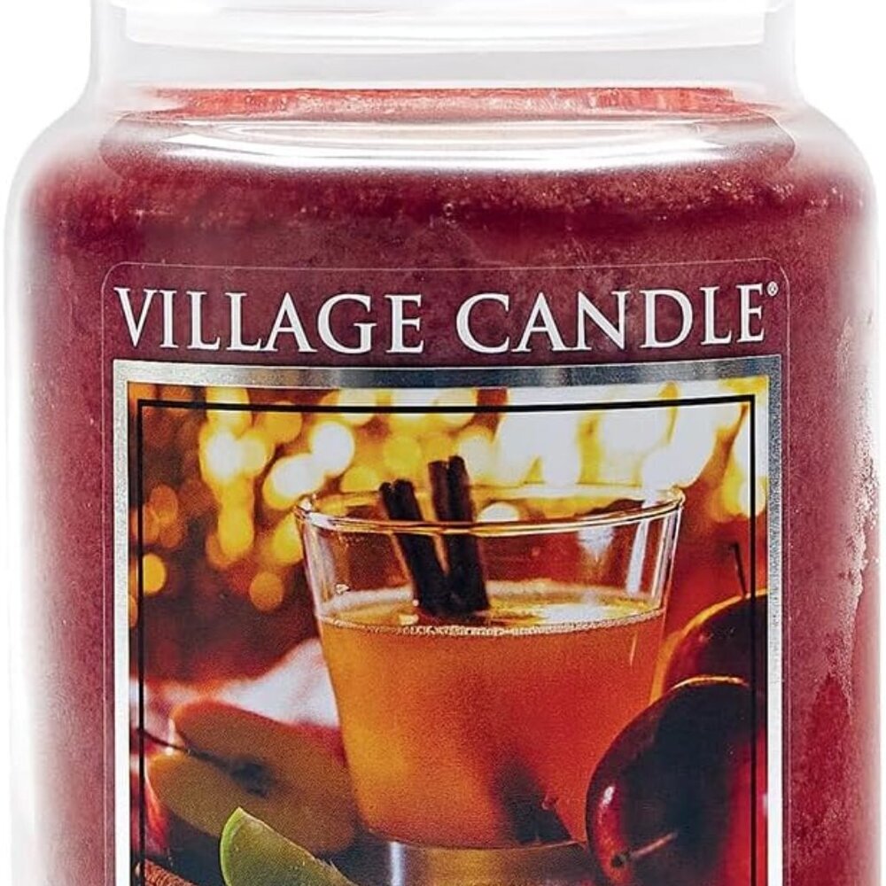 Mulled Cider Large Glass Apothecary Jar Scented Candle, 21.25 oz, Red